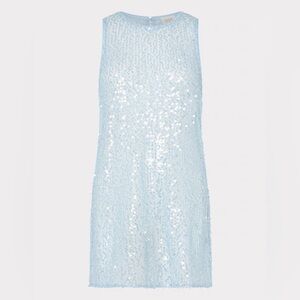 NWT Milly Sequin Mesh Mini Cover Up Dress in Aqua Blue size XS/S